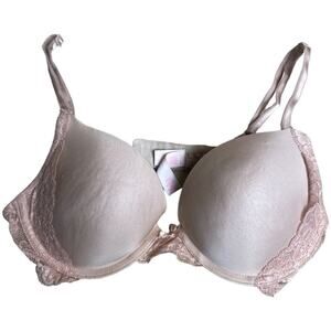 Victoria Secret Beige Push Up Wire Bra Women's Size 34C